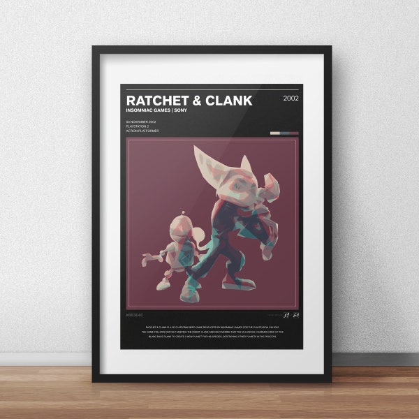 RATCHET & CLANK 2002 | Gaming Print | PlayStation Print | Gamer Prints | Gamer Wall Art | Gaming Gift | Game Gift |