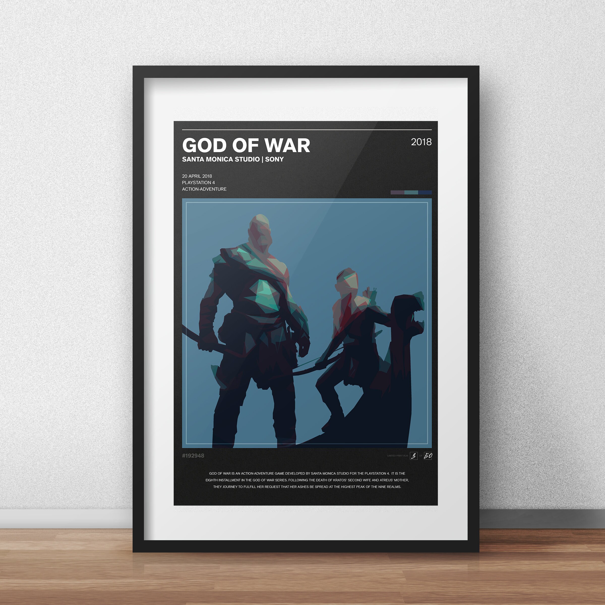 God of War Poster - PS4 Exclusive - Key Art - 2018 Game High Quality Prints