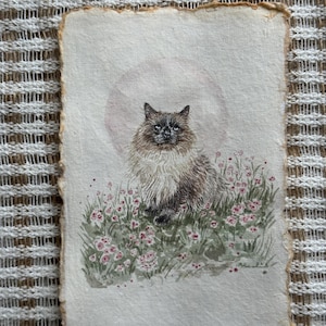 CUSTOM watercolor pet portrait, vintage paper, custom artwork, home decor, gift ideas, pet portrait, memorial pet portrait 画像 4