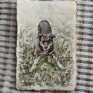 CUSTOM watercolor pet portrait, vintage paper, custom artwork, home decor, gift ideas, pet portrait, memorial pet portrait 画像 8