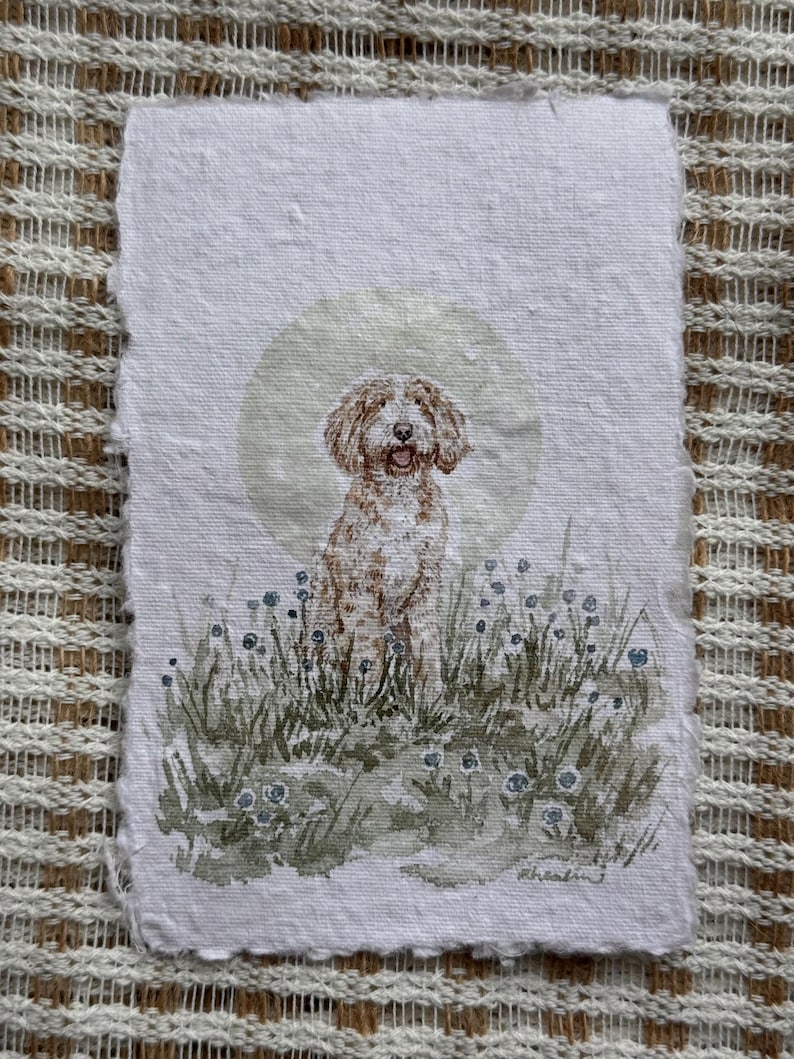 CUSTOM watercolor pet portrait, vintage paper, custom artwork, home decor, gift ideas, pet portrait, memorial pet portrait 画像 17