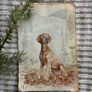 CUSTOM watercolor pet portrait, vintage paper, custom artwork, home decor, gift ideas, pet portrait, memorial pet portrait 画像 18