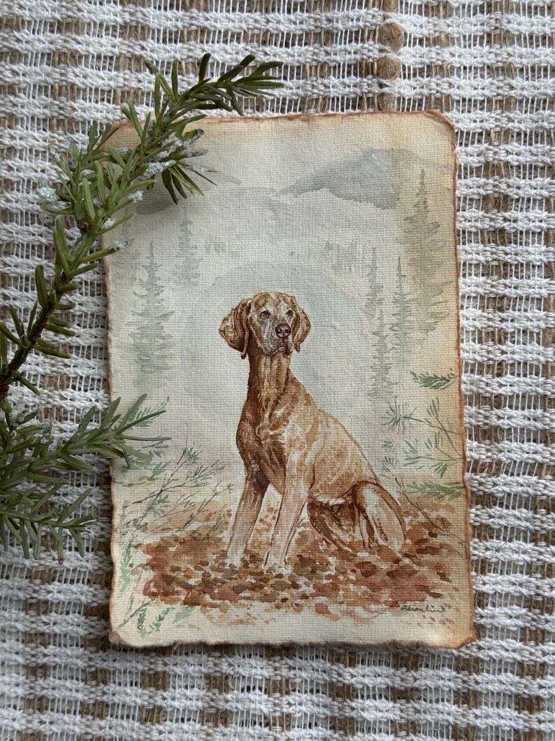 CUSTOM watercolor pet portrait, vintage paper, custom artwork, home decor, gift ideas, pet portrait, memorial pet portrait 画像 18