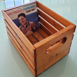 Crate for 45s Vinyl 7 inch Record , Natural wood  with or without Logo