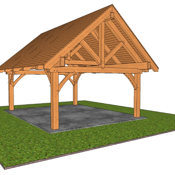 16' x 20' Timber Frame Pavilion Plan Set