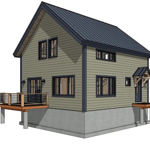 24&#39; x 28&#39; Hickory Hill Cabin II Timber Frame Plan Set