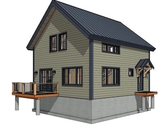 24' x 28' Hickory Hill Cabin II houtskeletplanset