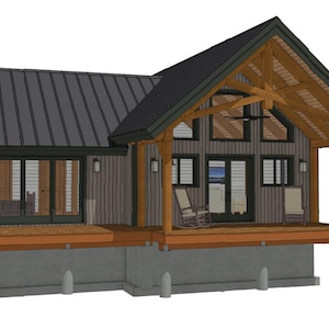 20&#39; x 24&#39; River Bend Cabin II Timber Frame Plan Set
