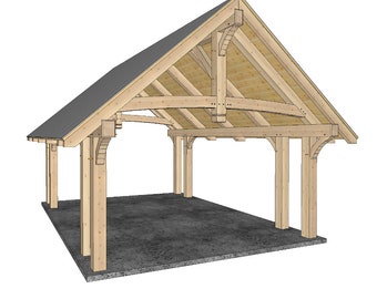 Paviljoen met houten frame van 18 x 24 voet
