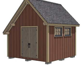 Ensemble de plan de charpente en bois Enfield Shed II de 12 pi x 12 pi