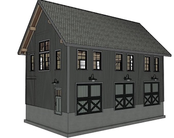 24' x 42' Salisbury Barn II houtskeletplanset