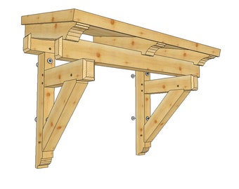 54" x 54" Houten frame entree dakplan set
