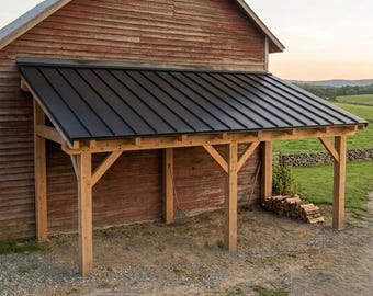 Bouwtekeningenset voor een aanbouw met houten frame van 8' x 20'