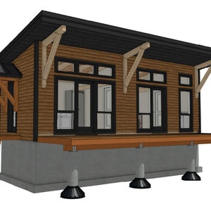 12&#39; x 30&#39; Mini Lake Cabin II Timber Frame Plan Set