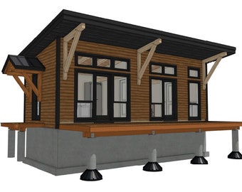 12' x 30' Mini Lake Cabin II houtskeletplanset