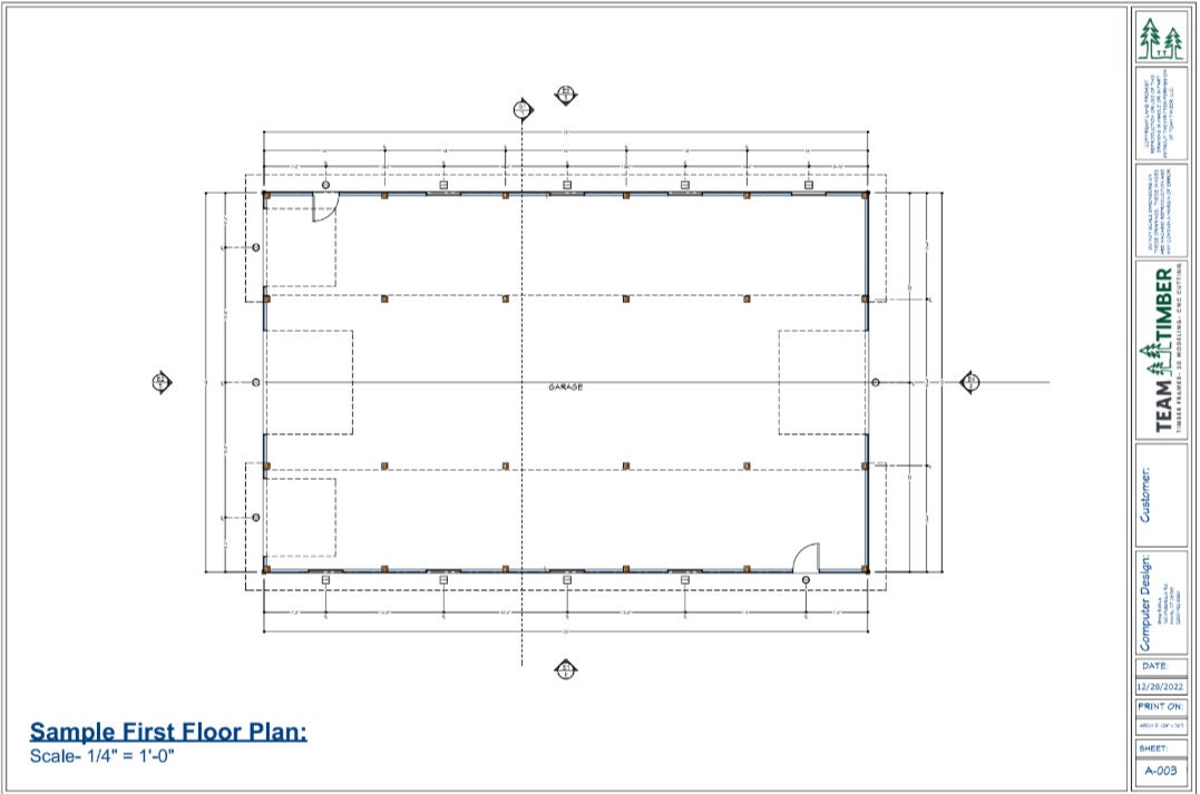 40' X 70' Brewton Barn I Timber Frame Plan Set Etsy