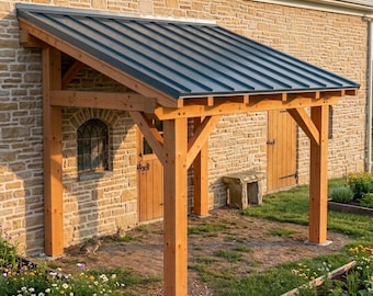 Bouwtekeningenset voor een aanbouw met houten frame van 8' x 12'