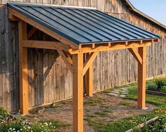Bouwtekeningenset voor een aanbouw met houten frame van 8' x 10'