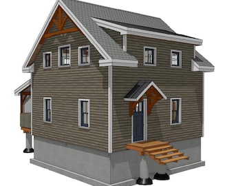 24' x 24' Rustieke Ridge Cabin Houten Frame Plan Set