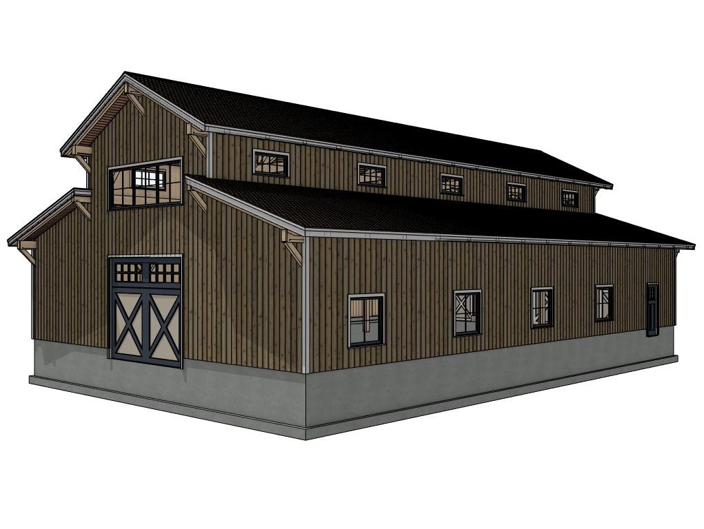 40' X 70' Brewton Barn I Timber Frame Plan Set Etsy