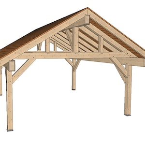 18&#39; x 20&#39; Timber Frame Pavilion Plan Set