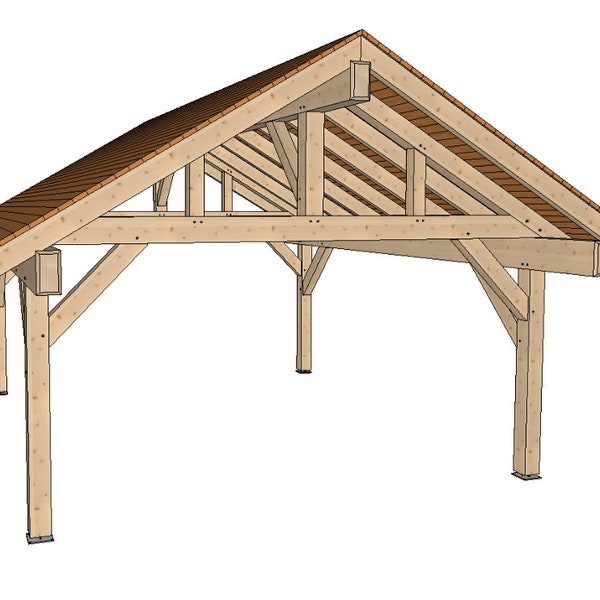 18' x 20' Timber Frame Pavilion Plan Set