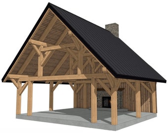 28' x 24' Fairwood Paviljoen I Plannenset met houten frame