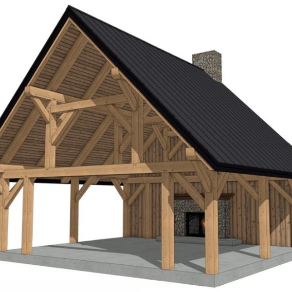28' x 24' Fairwood Pavilion I Timber Frame Plan Set