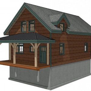 24&#39; x 36&#39; Walnut Ridge Cabin I Timber Frame Plan Set