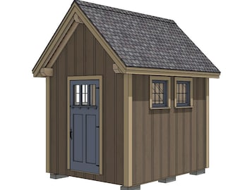 8' x 10' Bridgewater Shed I Ensemble de plan de charpente en bois