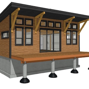 16&#39; x 30&#39; Mini Lake Cabin Timber Frame Plan Set