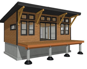16' x 30' Mini Lake Cabin houtskeletplanset
