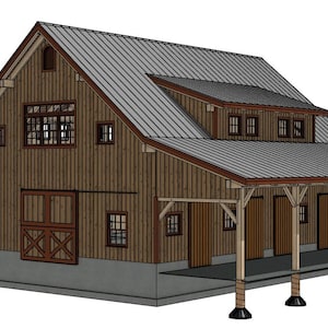60&#39; x 48&#39; Laconia Barn I Timber Frame Set