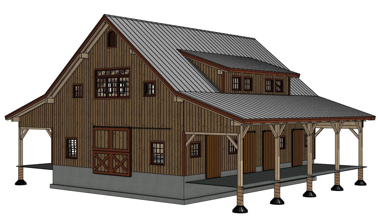 60' X 48' Laconia Barn I Timber Frame Set Etsy