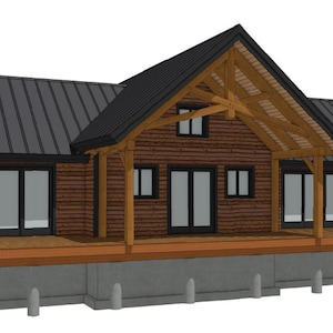 20&#39; x 24&#39; River Bend Cabin III Timber Frame Plan Set