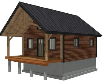 20' x 24' River Bend cabine houtskeletplanset
