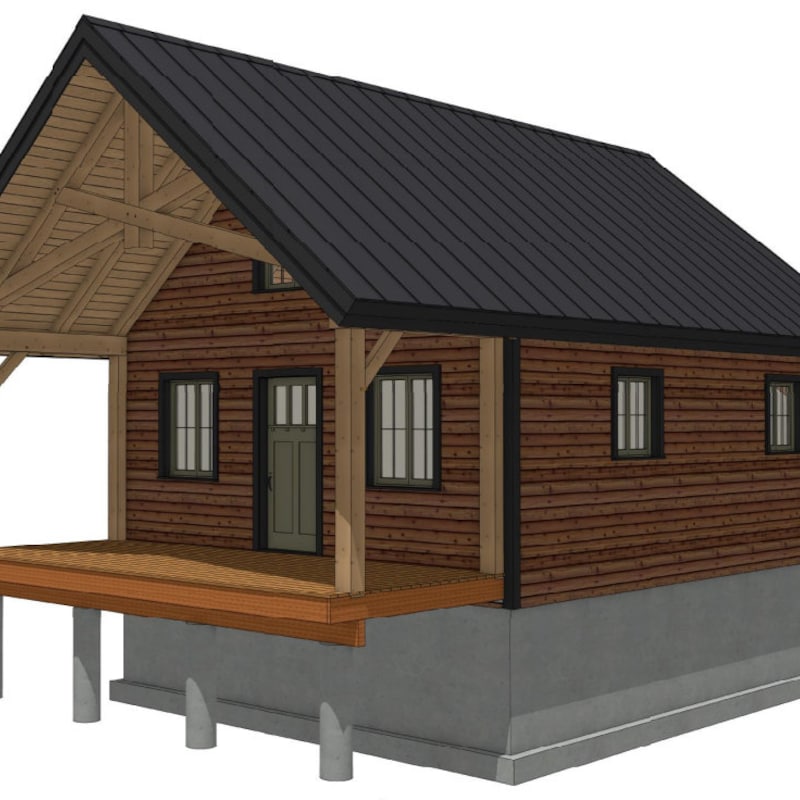 Cabin Plans With Loft - Etsy