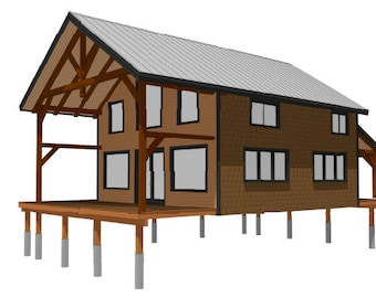 28' x 32' Pine Creek Cabin houtskeletplanset