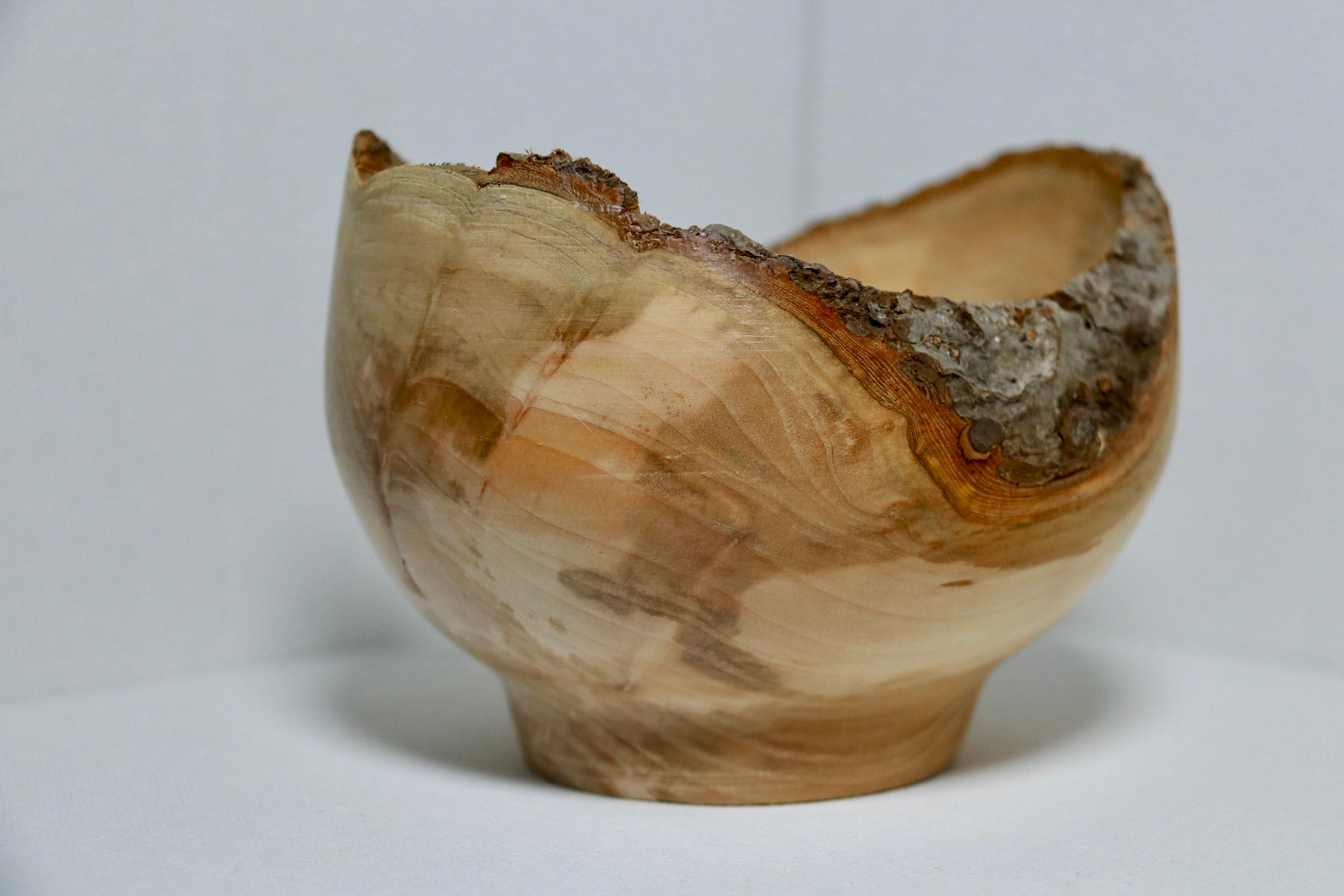 Coupe Décorative en Pommier avec Écorce