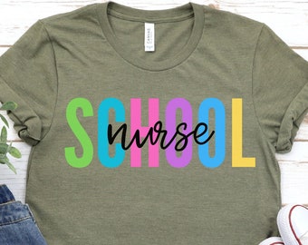 かわいいスクールナースシャツ、スクールナースギフト、ナースシャツ、スクールナースTシャツ、看護師への感謝、看護師へのギフト、スクールナースTシャツ、ナースウィーク
