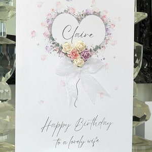 Cartão de aniversário da esposa, cartão personalizado da esposa, cartão de feliz aniversário, linda esposa, cartão de aniversário da esposa, cartão especial de aniversário da esposa,
