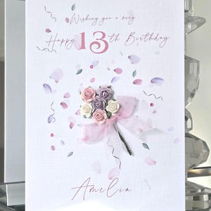 13th birthday card, happy 13th birthday card, girl&#39;s 13th birthday card, 13 today birthday card, birthday card, ladies birthday card