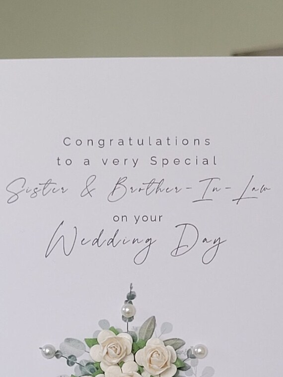 Hochzeitstag-Karte Für Schwester & Schwager – Mit Brille, Pfirsich-Herzen & Rosen, 22,9 X 15,2 Cm