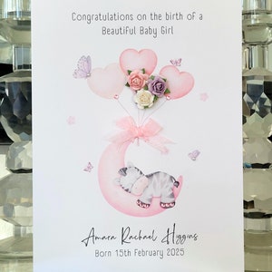 New Baby Girl Karte, Baby Girl Karte, schöne Baby Girl Karte, neue Baby Karte, spezielle Baby Girl Karte, Neugeborenen Baby Karte