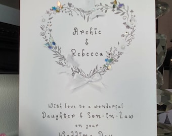 Personalized Daughter and Son-in-Law Wedding Day Card, Butterfly Heart
