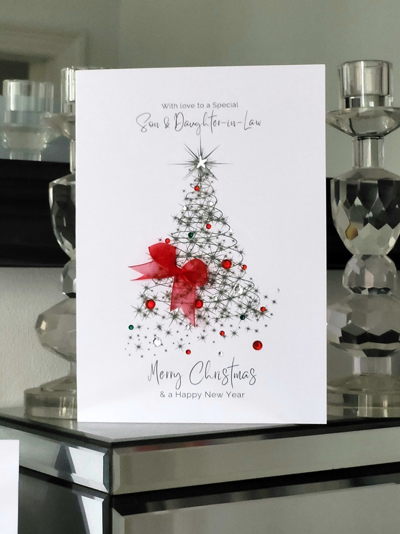 Paper Rose Son And Daughter-in-Law Christmas Card - Reindeer