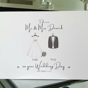 Personalised wedding day card, to the new mr and mrs card, wedding card, personalised name wedding card, congratulations on your wedding