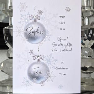 Cartão de natal personalizado para neta, cartão de natal especial para neta, cartão de natal com enfeites para neta, cartão de natal para menina
