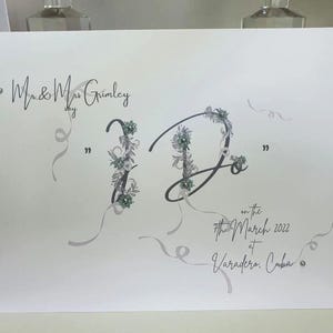 Biglietto di auguri personalizzato per il giorno delle nozze, biglietto in cui il signor e la signora dicono "Sì, lo voglio", biglietto per il giorno delle nozze, biglietto con la data e il luogo delle nozze, biglietto di matrimonio, biglietto per il signor e la signora
