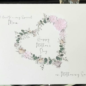 Muttertagskarte, Herz-Muttertagskarte, spezielle Muttertagskarte, Mothering-Sonntagskarte, Blumen-Muttertagskarte